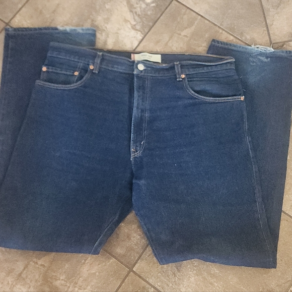 Levi's 517 Men's Jeans Size 40x34 Blue Bootcut Distressed Hems - Picture 2 of 6